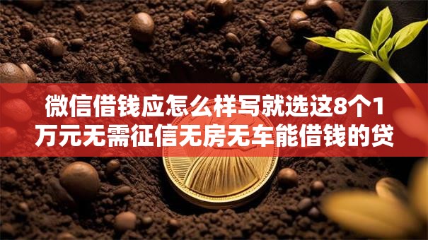 微信借钱应怎么样写就选这8个1万元无需征信无房无车能借钱的贷款平台