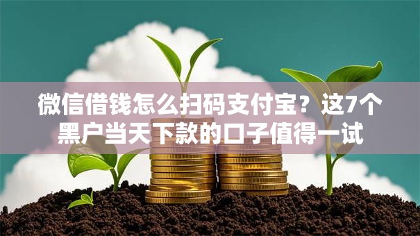 微信借钱怎么扫码支付宝？这7个黑户当天下款的口子值得一试