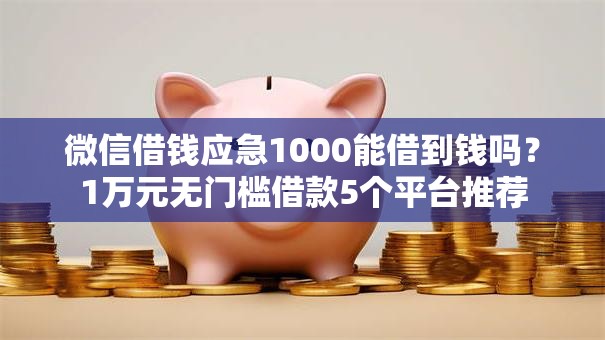 微信借钱应急1000能借到钱吗？1万元无门槛借款5个平台推荐