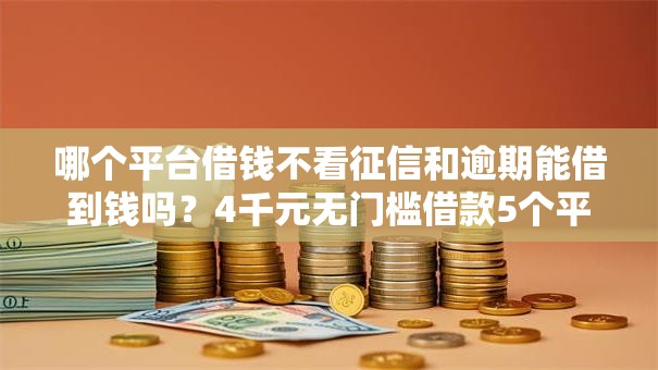 哪个平台借钱不看征信和逾期能借到钱吗？4千元无门槛借款5个平台推荐