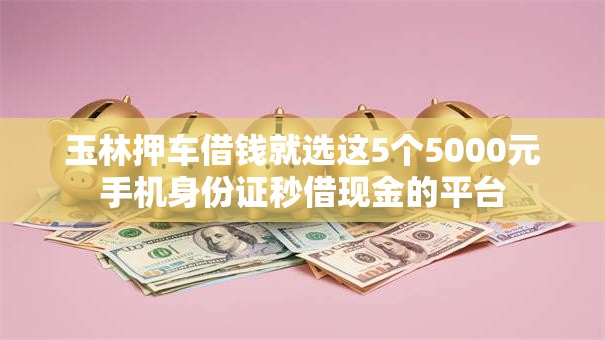玉林押车借钱就选这5个5000元手机身份证秒借现金的平台