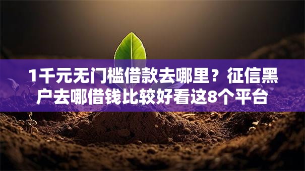 1千元无门槛借款去哪里？征信黑户去哪借钱比较好看这8个平台