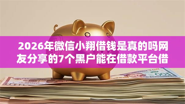 2026年微信小翔借钱是真的吗网友分享的7个黑户能在借款平台借到钱我觉得不错！