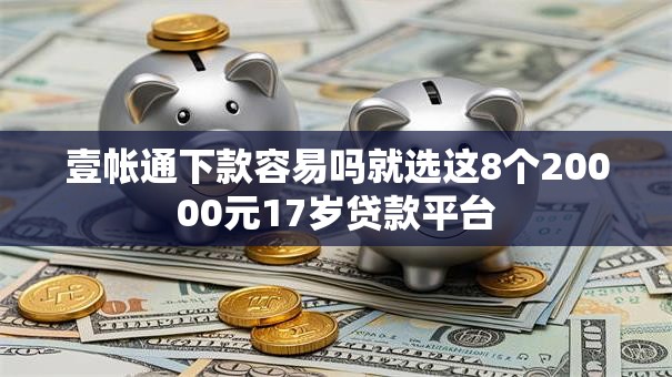 壹帐通下款容易吗就选这8个20000元17岁贷款平台