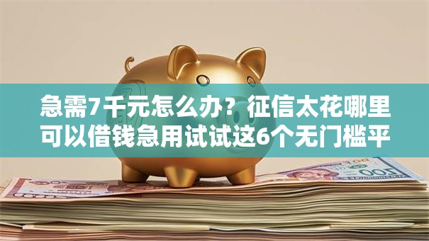 急需7千元怎么办？征信太花哪里可以借钱急用试试这6个无门槛平台