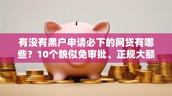 有没有黑户申请必下的网贷有哪些？10个貌似免审批、正规大额贷款平台合集