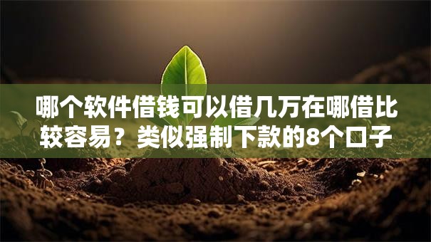 哪个软件借钱可以借几万在哪借比较容易？类似强制下款的8个口子参考