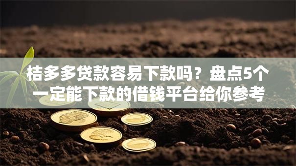 桔多多贷款容易下款吗？盘点5个一定能下款的借钱平台给你参考