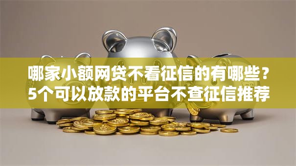 哪家小额网贷不看征信的有哪些？5个可以放款的平台不查征信推荐给你
