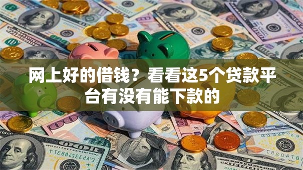 网上好的借钱？看看这5个贷款平台有没有能下款的