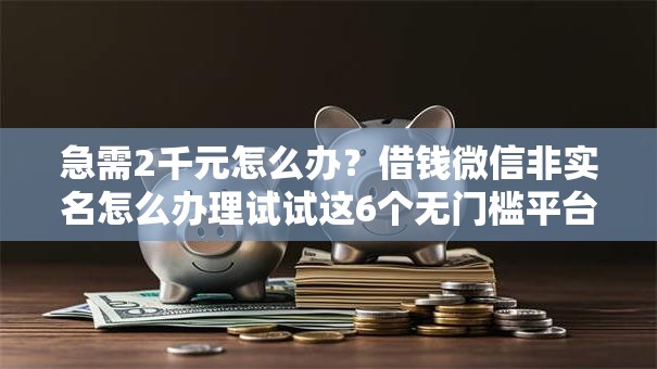 急需2千元怎么办？借钱微信非实名怎么办理试试这6个无门槛平台
