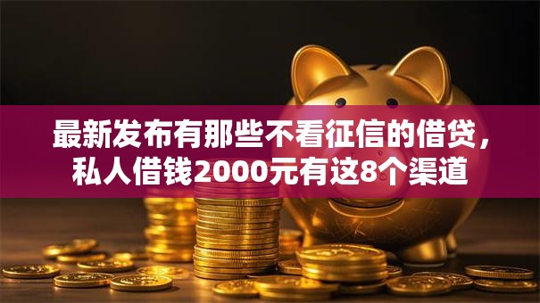 最新发布有那些不看征信的借贷，私人借钱2000元有这8个渠道