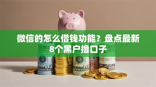 微信的怎么借钱功能？盘点最新8个黑户撸口子