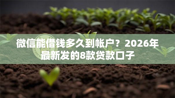 微信能借钱多久到帐户？2026年最新发的8款贷款口子