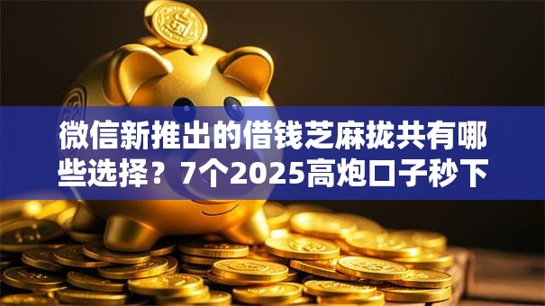微信新推出的借钱芝麻拢共有哪些选择？7个2025高炮口子秒下款详解
