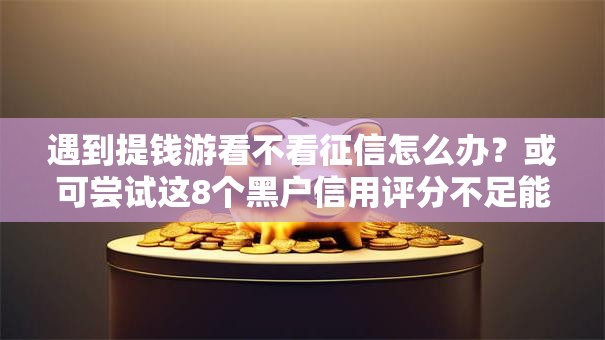 遇到提钱游看不看征信怎么办？或可尝试这8个黑户信用评分不足能下款的软件