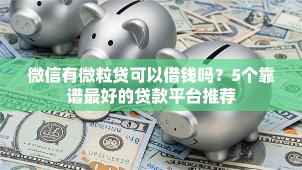 微信有微粒贷可以借钱吗？5个靠谱最好的贷款平台推荐