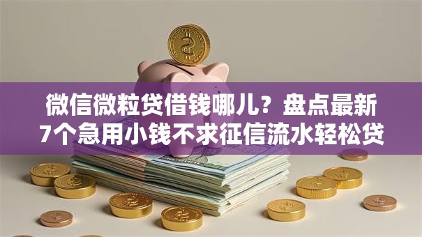 微信微粒贷借钱哪儿？盘点最新7个急用小钱不求征信流水轻松贷的口子