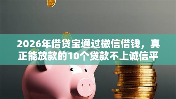 2026年借贷宝通过微信借钱，真正能放款的10个贷款不上诚信平台的口子推荐