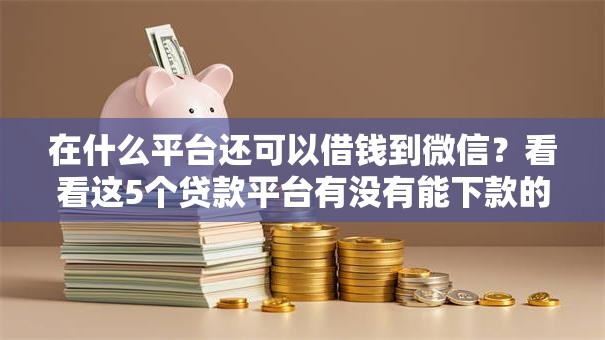 在什么平台还可以借钱到微信？看看这5个贷款平台有没有能下款的