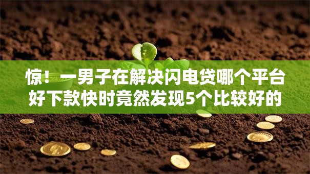 惊！一男子在解决闪电贷哪个平台好下款快时竟然发现5个比较好的小额贷款口子，事后分享了出来