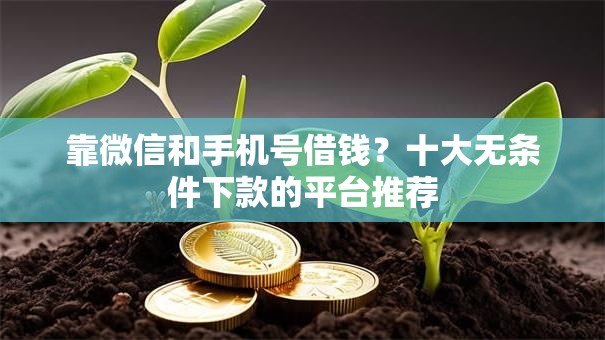 靠微信和手机号借钱？十大无条件下款的平台推荐