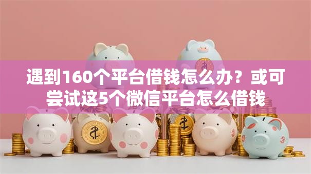 遇到160个平台借钱怎么办？或可尝试这5个微信平台怎么借钱