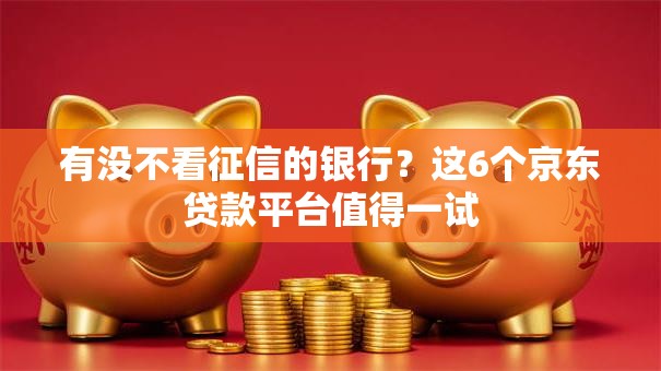 有没不看征信的银行？这6个京东贷款平台值得一试