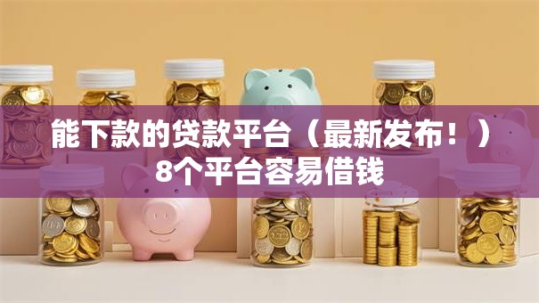 能下款的贷款平台（最新发布！）8个平台容易借钱