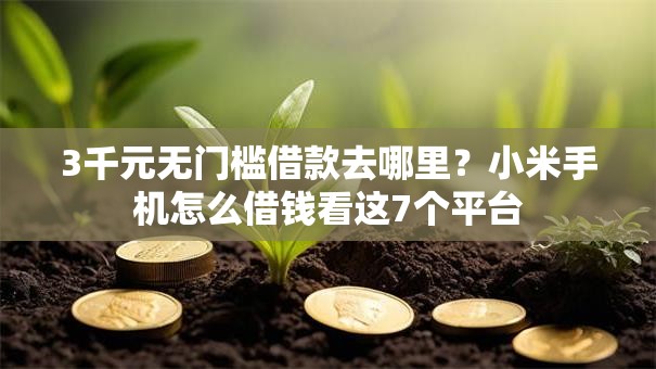 3千元无门槛借款去哪里？小米手机怎么借钱看这7个平台