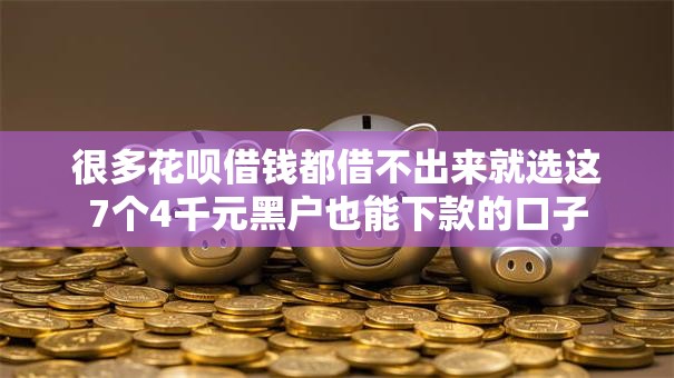 很多花呗借钱都借不出来就选这7个4千元黑户也能下款的口子