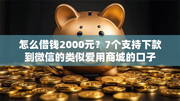 怎么借钱2000元？7个支持下款到微信的类似爱用商城的口子