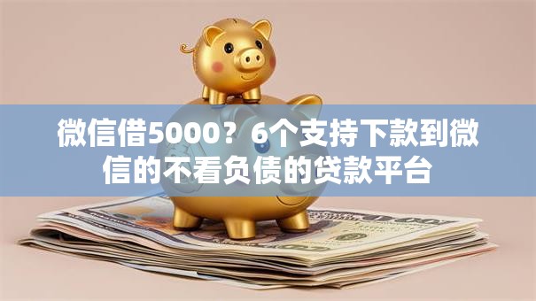 微信借5000？6个支持下款到微信的不看负债的贷款平台