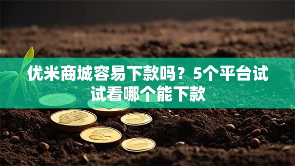 优米商城容易下款吗？5个平台试试看哪个能下款