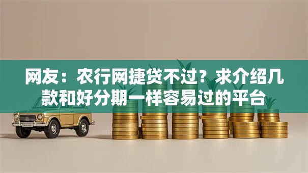 网友：农行网捷贷不过？求介绍几款和好分期一样容易过的平台