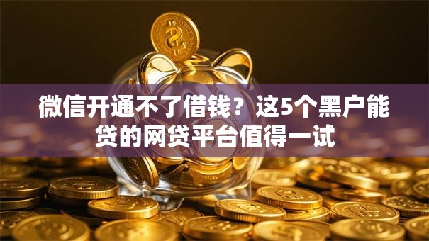 微信开通不了借钱？这5个黑户能贷的网贷平台值得一试
