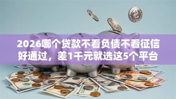 2026哪个贷款不看负债不看征信好通过，差1千元就选这5个平台