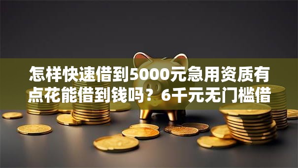 怎样快速借到5000元急用资质有点花能借到钱吗？6千元无门槛借款6个平台推荐