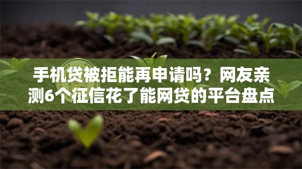 手机贷被拒能再申请吗？网友亲测6个征信花了能网贷的平台盘点
