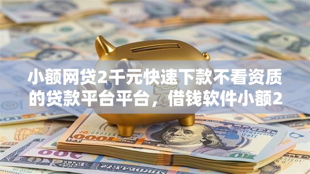 小额网贷2千元快速下款不看资质的贷款平台平台，借钱软件小额200的5个平台介绍