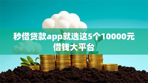 秒借贷款app就选这5个10000元借钱大平台