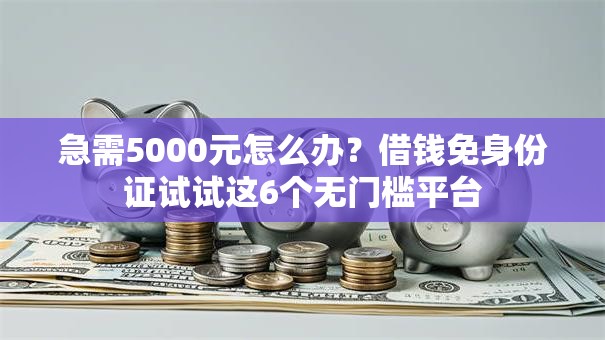 急需5000元怎么办？借钱免身份证试试这6个无门槛平台