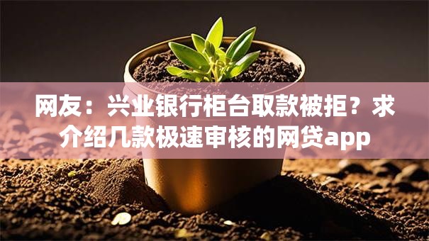网友：兴业银行柜台取款被拒？求介绍几款极速审核的网贷app