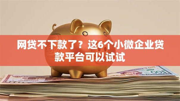网贷不下款了？这6个小微企业贷款平台可以试试
