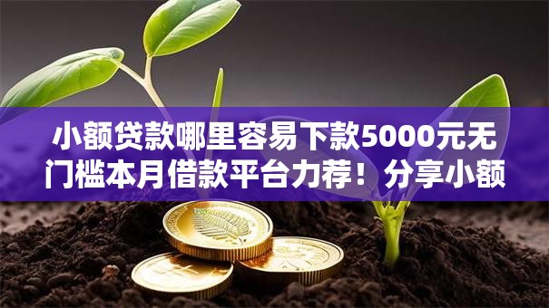 小额贷款哪里容易下款5000元无门槛本月借款平台力荐！分享小额网贷口子5000元无门槛借款