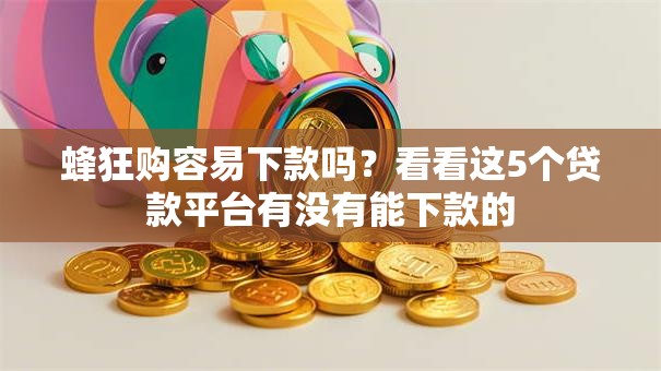 蜂狂购容易下款吗？看看这5个贷款平台有没有能下款的