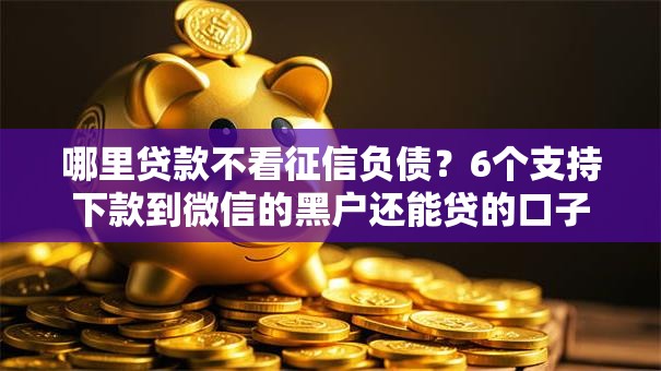哪里贷款不看征信负债？6个支持下款到微信的黑户还能贷的口子