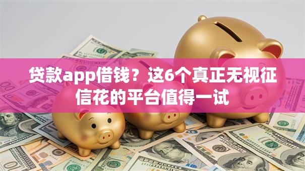 贷款app借钱？这6个真正无视征信花的平台值得一试