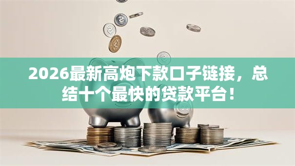2026最新高炮下款口子链接，总结十个最快的贷款平台！
