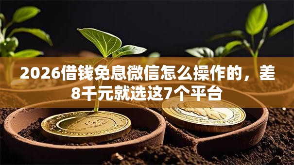 2026借钱免息微信怎么操作的，差8千元就选这7个平台